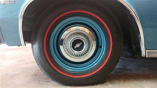 1966 Chevelle Dog Dish Hub Caps, 4 Piece Set, Angle 2