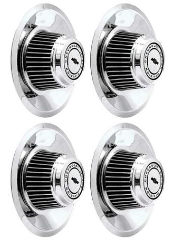 Rally Wheel Center Caps Set With Inner Recessed Bow-Tie