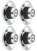 Rally Wheel Center Caps Set With Inner Recessed Bow-Tie