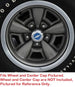 1971 - 1972 Chevelle 5-Spoke Wheel Center Cap Metal Decal Insert with Raised Embossed Bowtie, Each, Angle 2