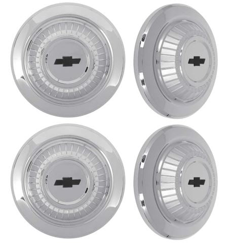1967 Chevelle Dog Dish Poverty Hubcap Set, 4 Piece Wheel Center Cap Kit