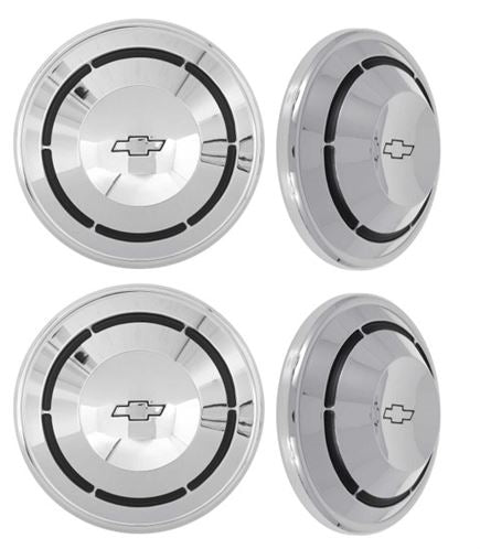 1968 - 1970 Chevelle and Nova Dog Dish Poverty Hubcap Set, 4 Piece COPO Wheel Center Cap Kit
