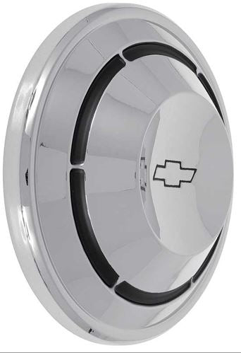 1968 - 1970 Chevelle and Nova Dog Dish Poverty Hubcap Set, 4 Piece COPO Wheel Center Cap Kit, Angle 4