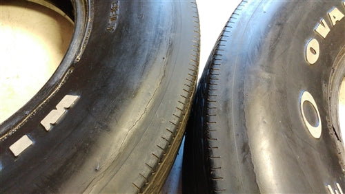 Firestone Wide Oval G70 X 14 Tires, Used Vintage Original Pair, Angle 4