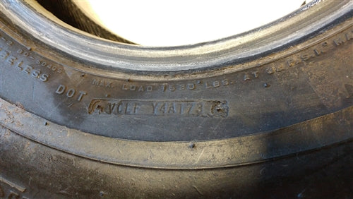 Firestone Wide Oval G70 X 14 Tires, Used Vintage Original Pair, Angle 5