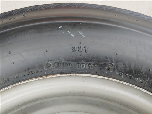 Uniroyal Glasbelt Fastrak Belted White Wall Tire and Rallye Wheel Combo, Used Vintage GM, Angle 12