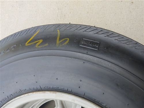 Uniroyal Glasbelt Fastrak Belted White Wall Tire and Rallye Wheel Combo, Used Vintage GM, Angle 13