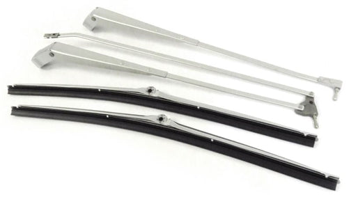 1968 - 1972 Chevelle OE Style BRUSHED FINISH Windshield Wiper Arms and Blades, Set