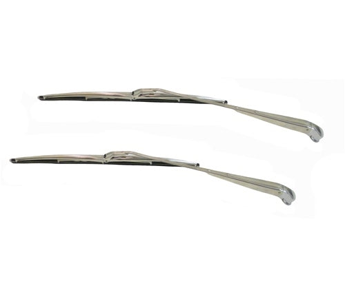 Windshield Wiper Arms and Blades Kit, Stainless Finish