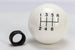 Hurst Shifter Knob in White, 6 Speed 16 MM x 1.50, Angle 2