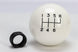Hurst Shifter Knob in White, 6 Speed 16 MM x 1.50, Angle 2