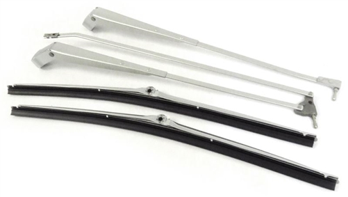 1968 - 1972 Chevelle OE Style BRUSHED FINISH Windshield Wiper Arms and  Blades, Set